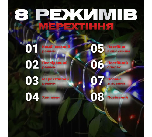 Гірлянда вулична Дюралайт 480 LED, 16 м, морозостійка, мультиколор Гірлянда вулична Дюралайт 480 LED, 16 м, морозостійка, мультиколор