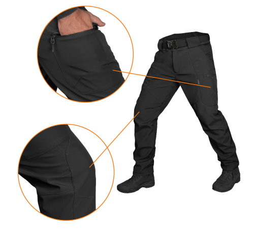 Штани SoftShell Vent Чорні (7364), M Штани SoftShell Vent Чорні (7364), M