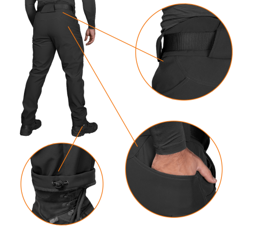 Штани SoftShell Vent Чорні (7364), M Штани SoftShell Vent Чорні (7364), M