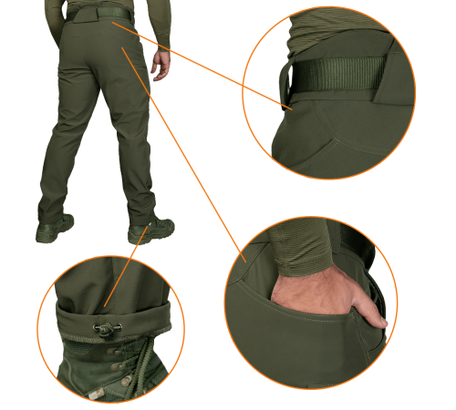 Штани SoftShell Vent Mesh Олива (7396), S