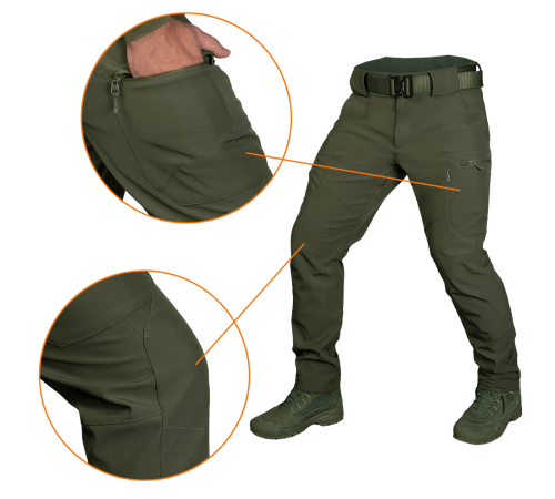 Штани SoftShell Vent Олива (7331), L Штани SoftShell Vent Олива (7331), L