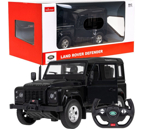 Land Rover Defender чорний RASTAR модель 1:14 + Пульт 2,4 ГГц + Ручне відкривання дверей Land Rover Defender чорний RASTAR модель 1:14 + Пульт 2,4 ГГц + Ручне відкривання дверей