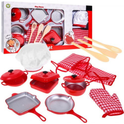 Дитячий набір Red little Chef 3+ Костюм кухаря + Каструлі + Аксесуари 14 шт.