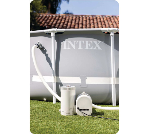 Насос для фільтрації басейну INTEX 26634 9463 л/год + картридж, шланги та фітинги Насос для фільтрації басейну INTEX 26634 9463 л/год + картридж, шланги та фітинги